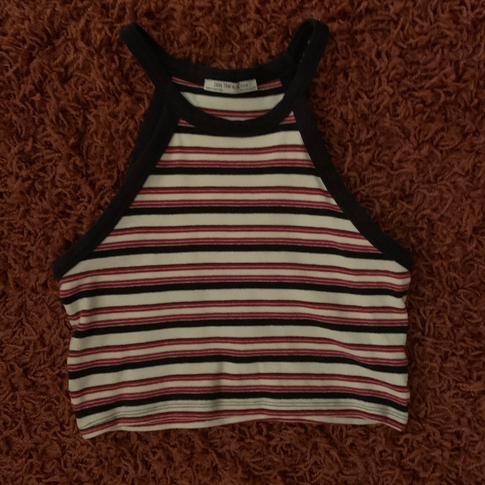 Zara striped crop top M
